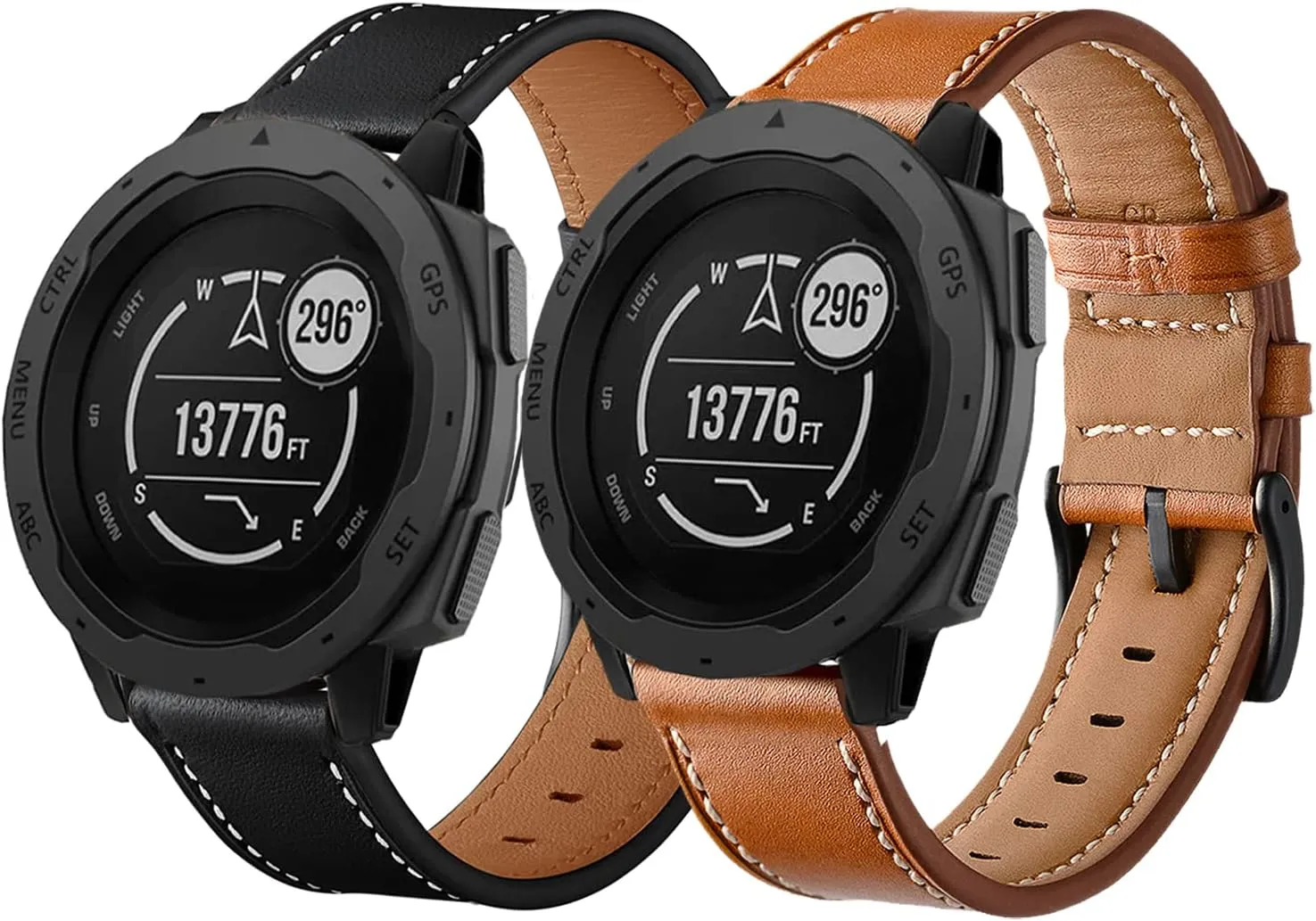 for Garmin Instinct/2 Solar Watch Bands, Leather Replacement Bracelet Strap Wristband Women Men for Garmin Instinct Tactical/Esports/Solar/Tide