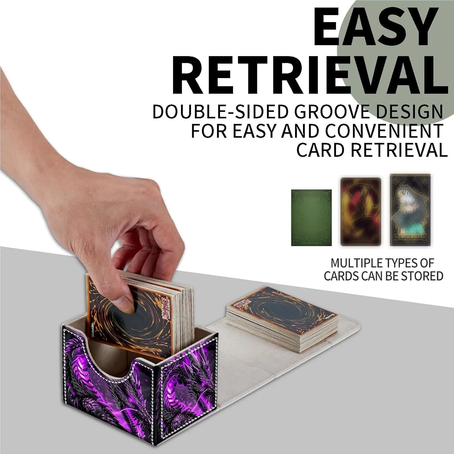 for MTG Card Storage - High Capacity Anime Card Sleeves, Designed for MTG Players (Flamed Black Dragon)