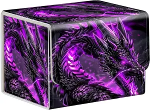 for MTG Card Storage - High Capacity Anime Card Sleeves, Designed for MTG Players (Flamed Black Dragon)