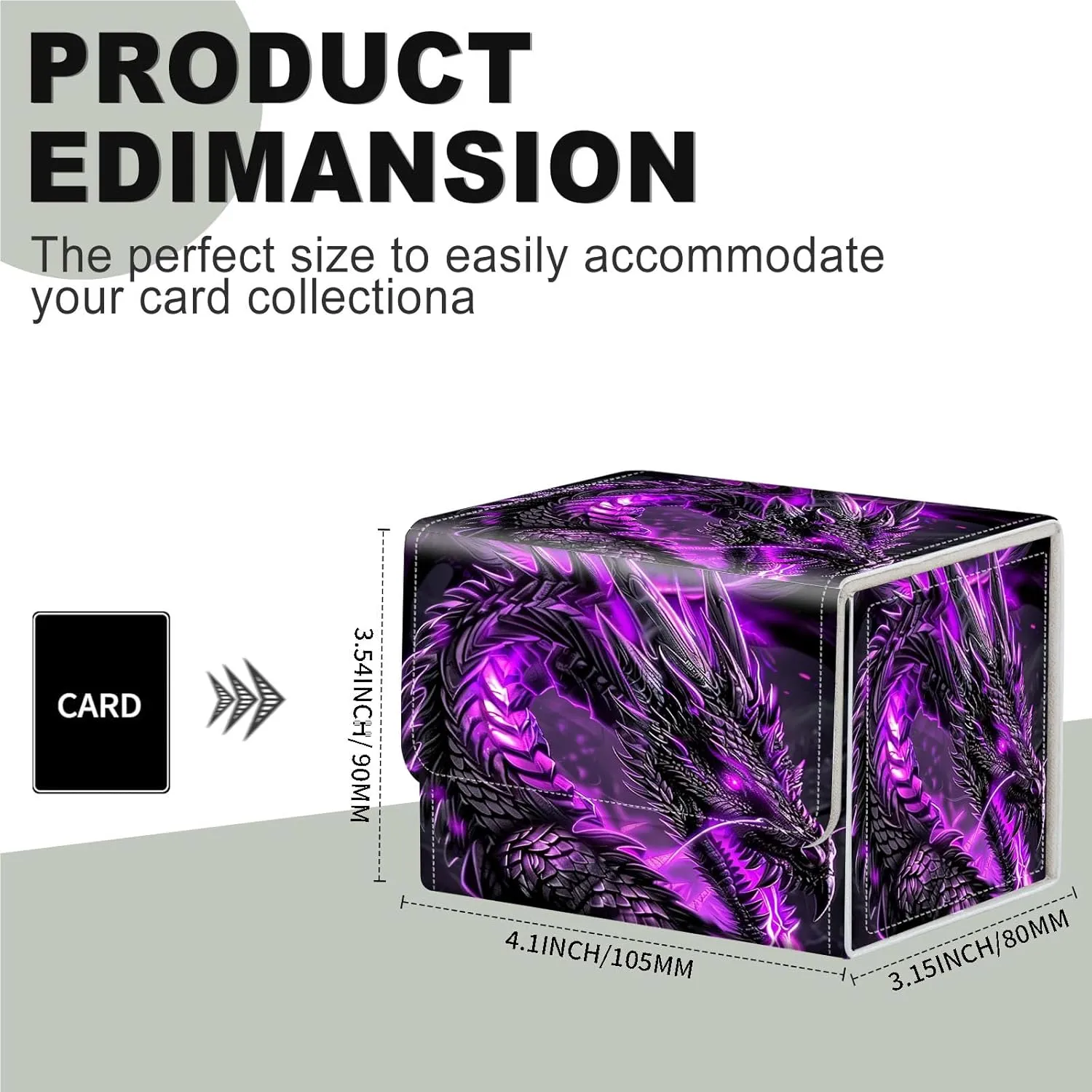 for MTG Card Storage - High Capacity Anime Card Sleeves, Designed for MTG Players (Flamed Black Dragon)