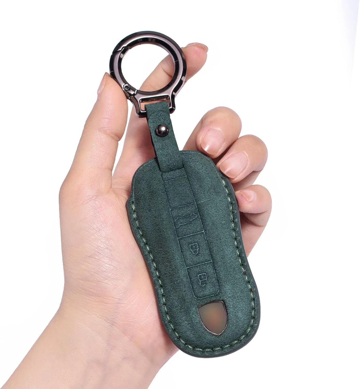 for Porsche Genuine Leather Key fob Cover,Compatible with Porsche 911 Cayenne Panamera TAYCAN Keyless Entry Smart Key Case