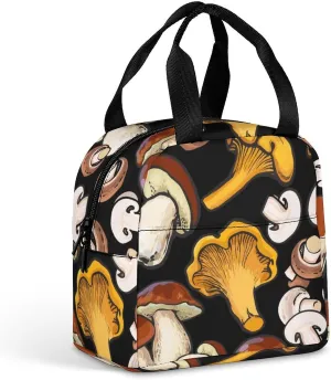 Forests Mushrooms Reusable Lunch Bento Box Insulated Portable Handbags for Office Work Picnic for Men Women