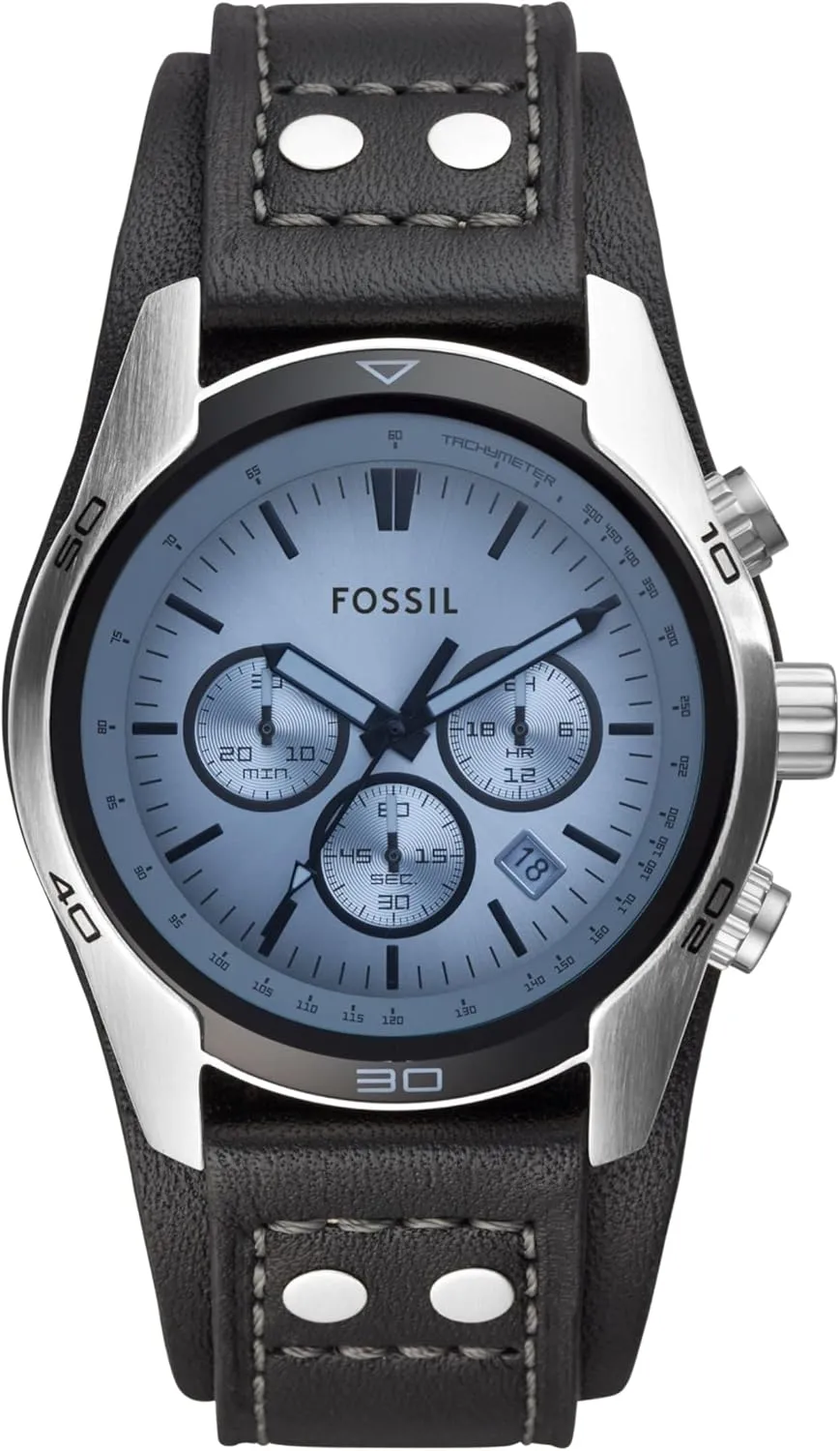 Fossil Men's Coachman Quartz Stainless Steel and Leather Chronograph Watch