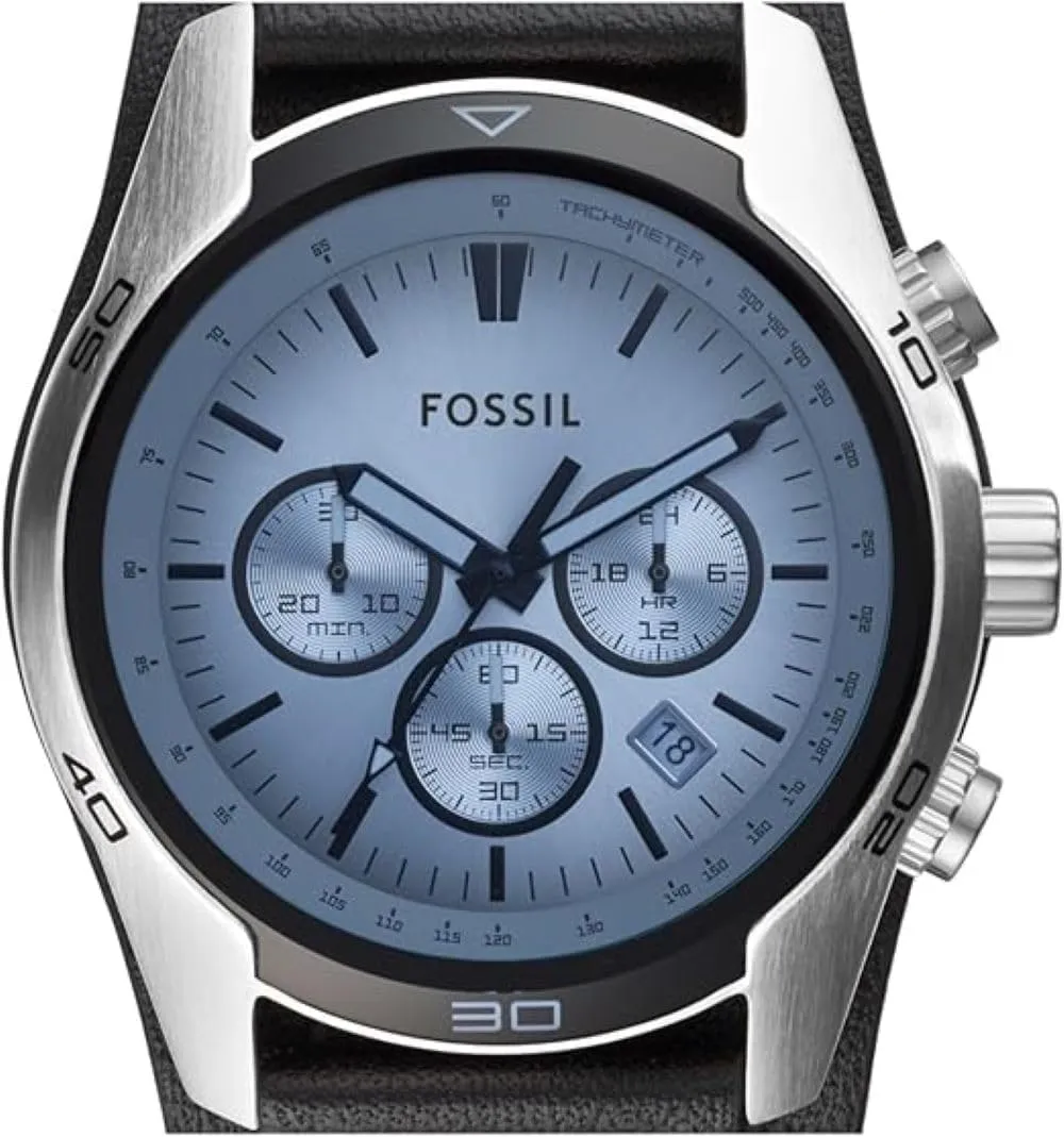 Fossil Men's Coachman Quartz Stainless Steel and Leather Chronograph Watch