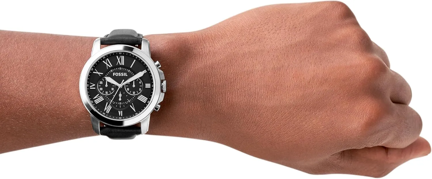 Fossil Men's Grant Quartz Stainless Steel and Leather Chronograph Watch