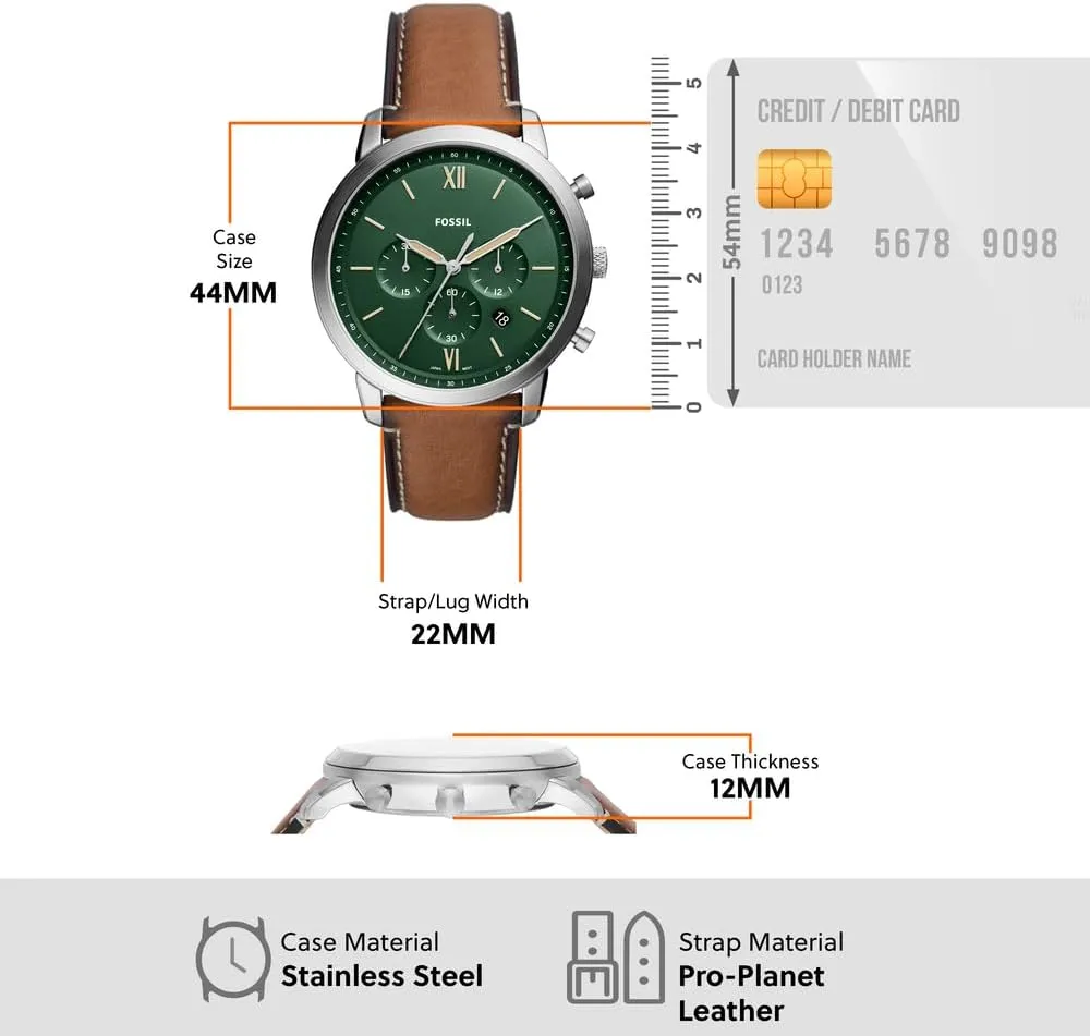 Fossil Men's Neutra Quartz Stainless Steel and Leather Chronograph Watch