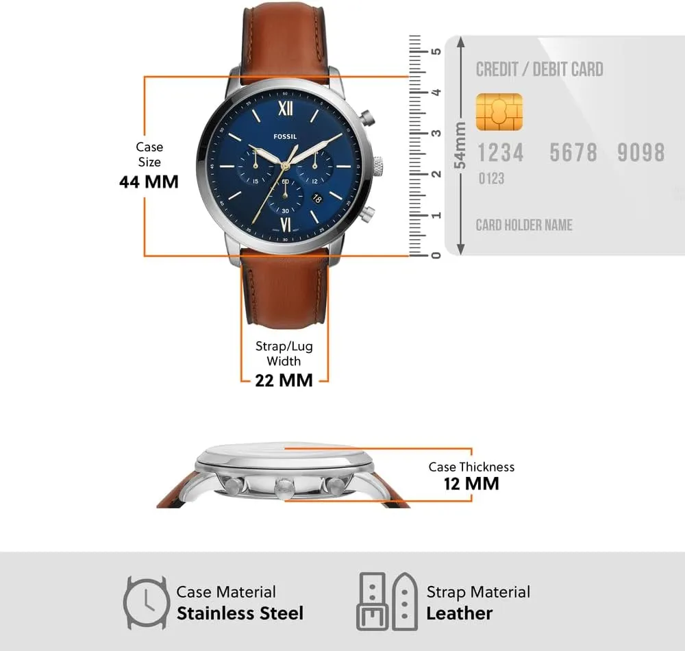 Fossil Men's Neutra Quartz Stainless Steel and Leather Chronograph Watch