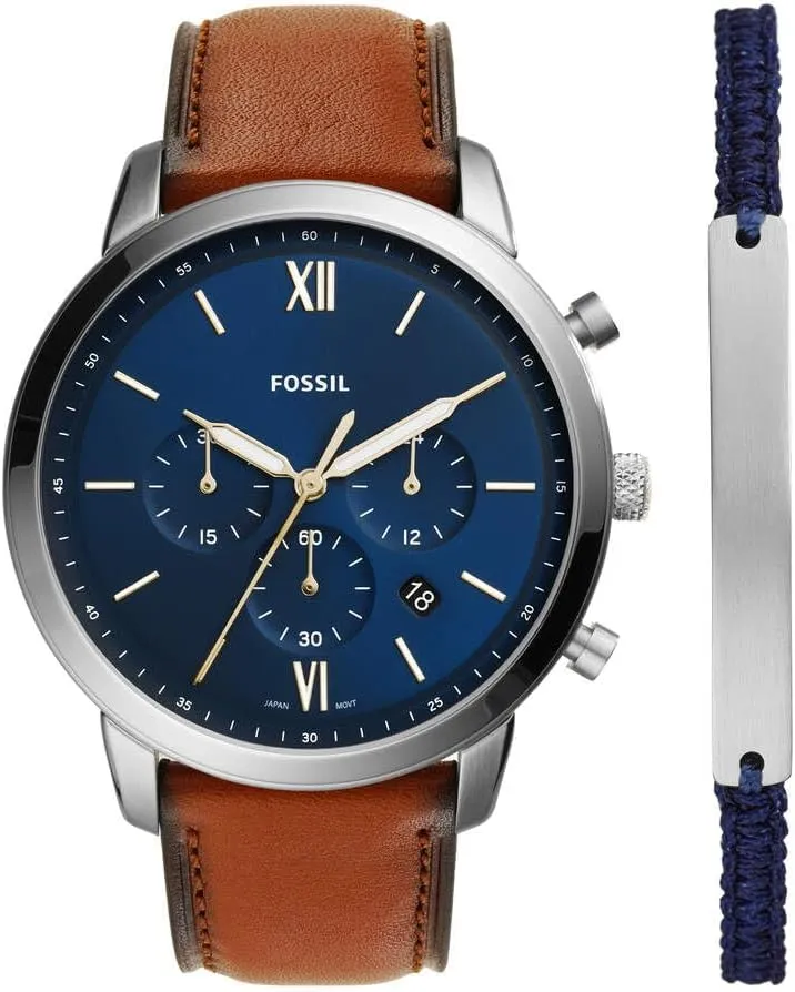 Fossil Men's Neutra Quartz Stainless Steel and Leather Chronograph Watch