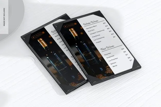 Free Table Leather Menu Holders Mockup Psd
