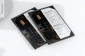 Free Table Leather Menu Holders Mockup Psd
