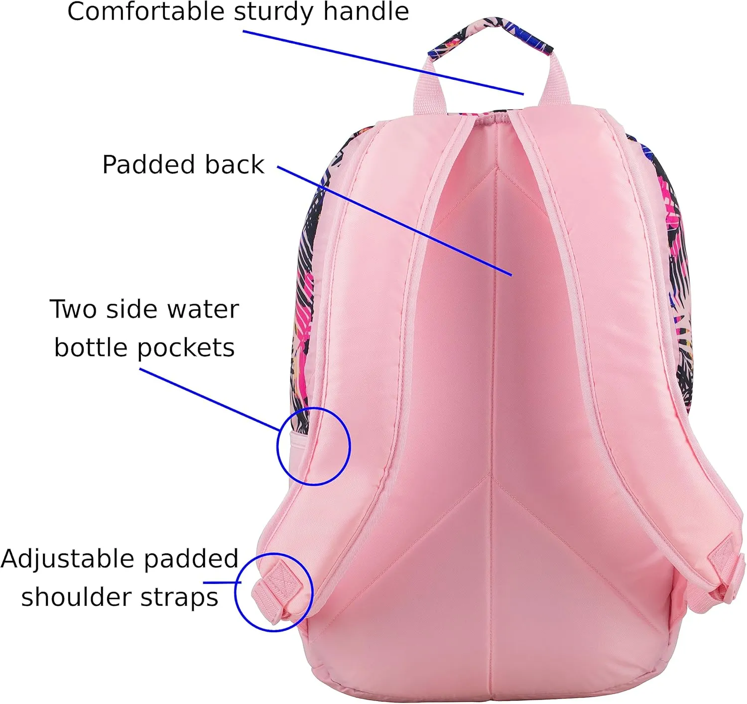 FUEL Lunch Backpack Set Teens Student Water Resistant Bookbag Bag Soft Reusable Insulated Cooler Lunch Box Thermal Travel Office Lunch Bag, Tropical Palm Trees
