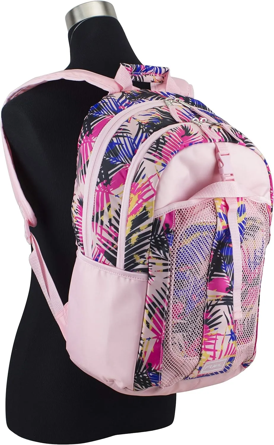FUEL Lunch Backpack Set Teens Student Water Resistant Bookbag Bag Soft Reusable Insulated Cooler Lunch Box Thermal Travel Office Lunch Bag, Tropical Palm Trees