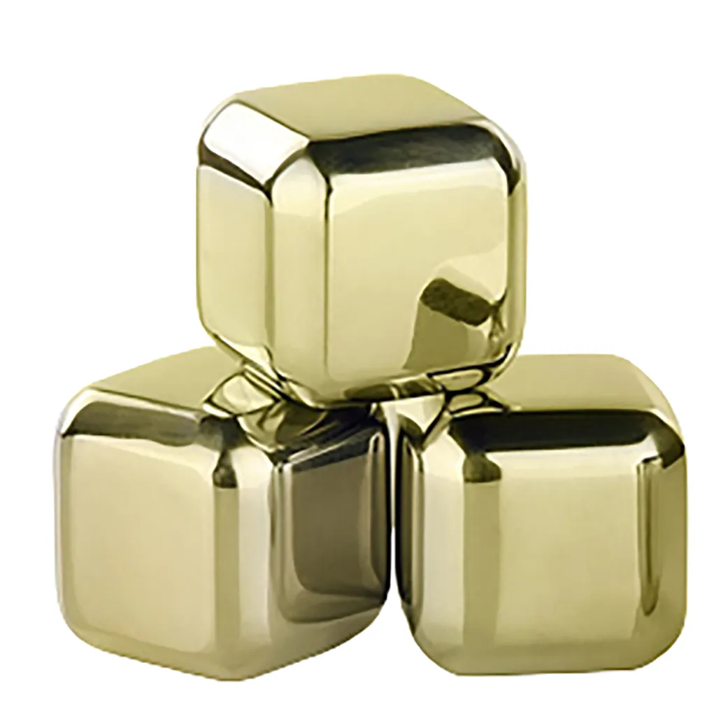 Funki Buys | Whisky Stones | Gold Stainless Steel Ice Cube Sets