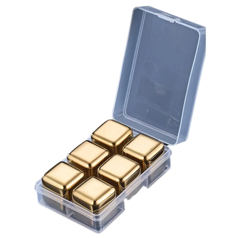 Funki Buys | Whisky Stones | Gold Stainless Steel Ice Cube Sets