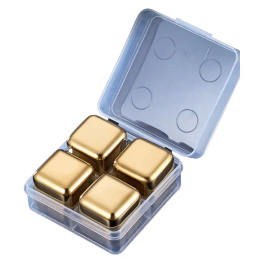 Funki Buys | Whisky Stones | Gold Stainless Steel Ice Cube Sets