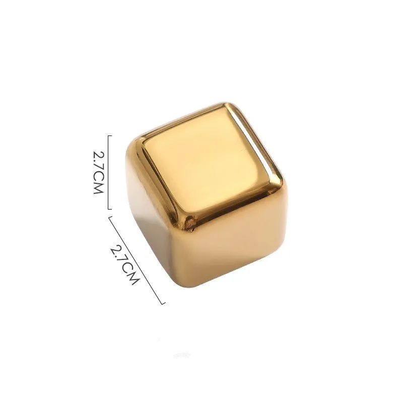 Funki Buys | Whisky Stones | Gold Stainless Steel Ice Cube Sets