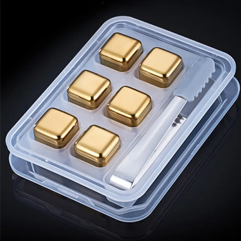 Funki Buys | Whisky Stones | Gold Stainless Steel Ice Cube Sets
