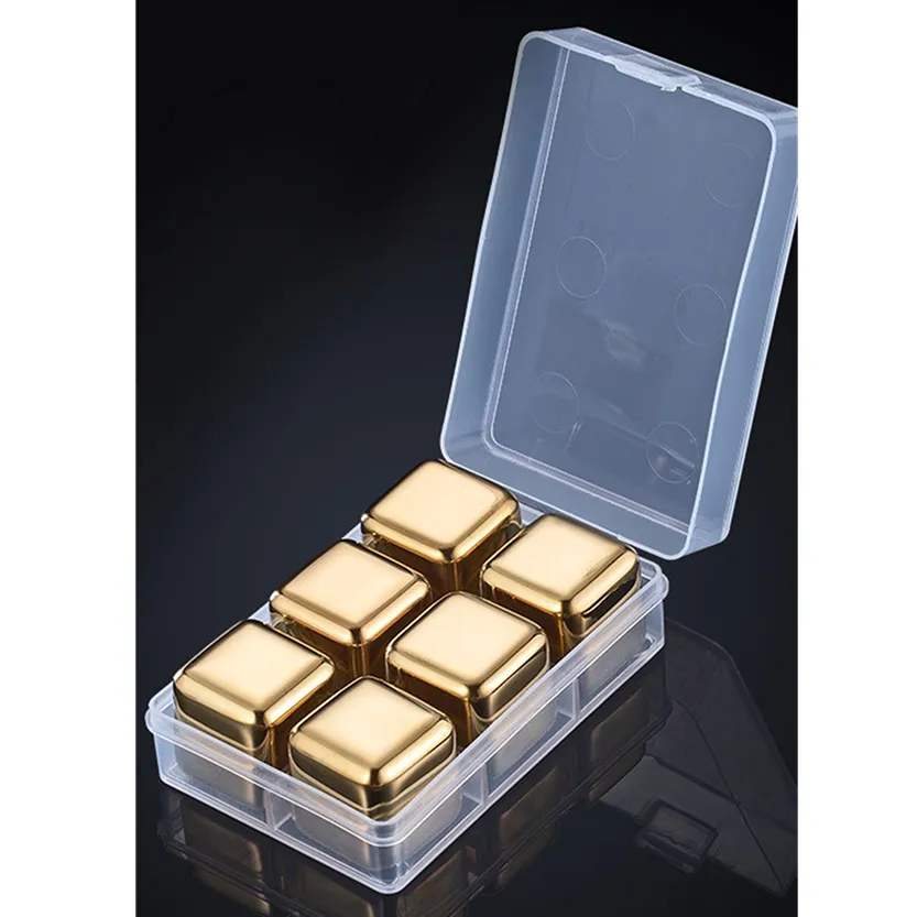 Funki Buys | Whisky Stones | Gold Stainless Steel Ice Cube Sets