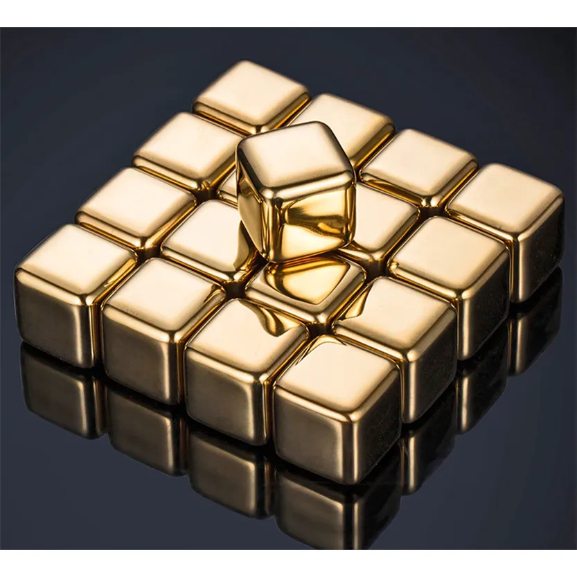 Funki Buys | Whisky Stones | Gold Stainless Steel Ice Cube Sets