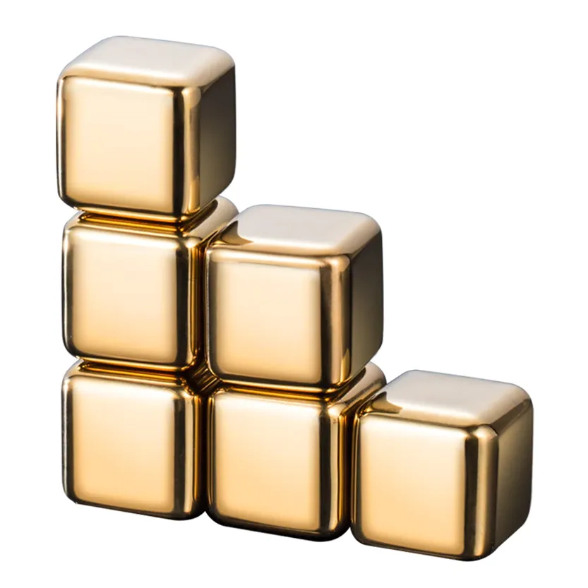 Funki Buys | Whisky Stones | Gold Stainless Steel Ice Cube Sets