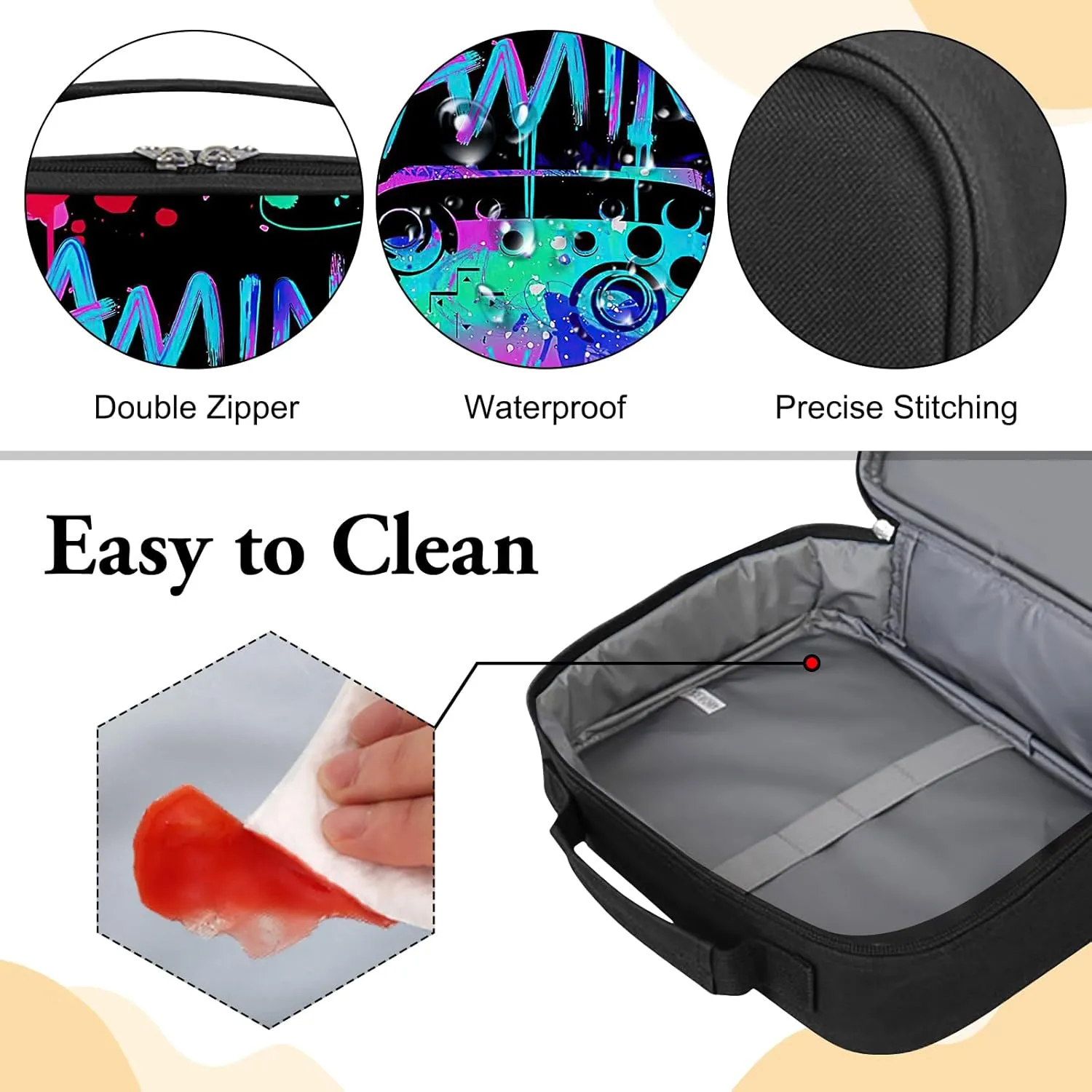 Gamer Lunch Box for Boys, Insulated Reusable Video Game Lunch Bag Portable Waterproof Leakproof Gaming Lunch Tote Bag Game boy Lunch Box for School Picnic Travel Back to School Gifts