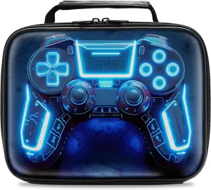 Gamer Lunch Box for Boys,Leather Boys Lunch Bag for Kids,Gamer Gifts for Kids,Insulated Video Game Lunchbox,Reusable Portable Lunchbox for School Travel Picnic Hiking Beach