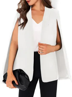 GAMISOTE Womens Cape Blazer Split Sleeve Open Front Casual Jacket Coat Workwear