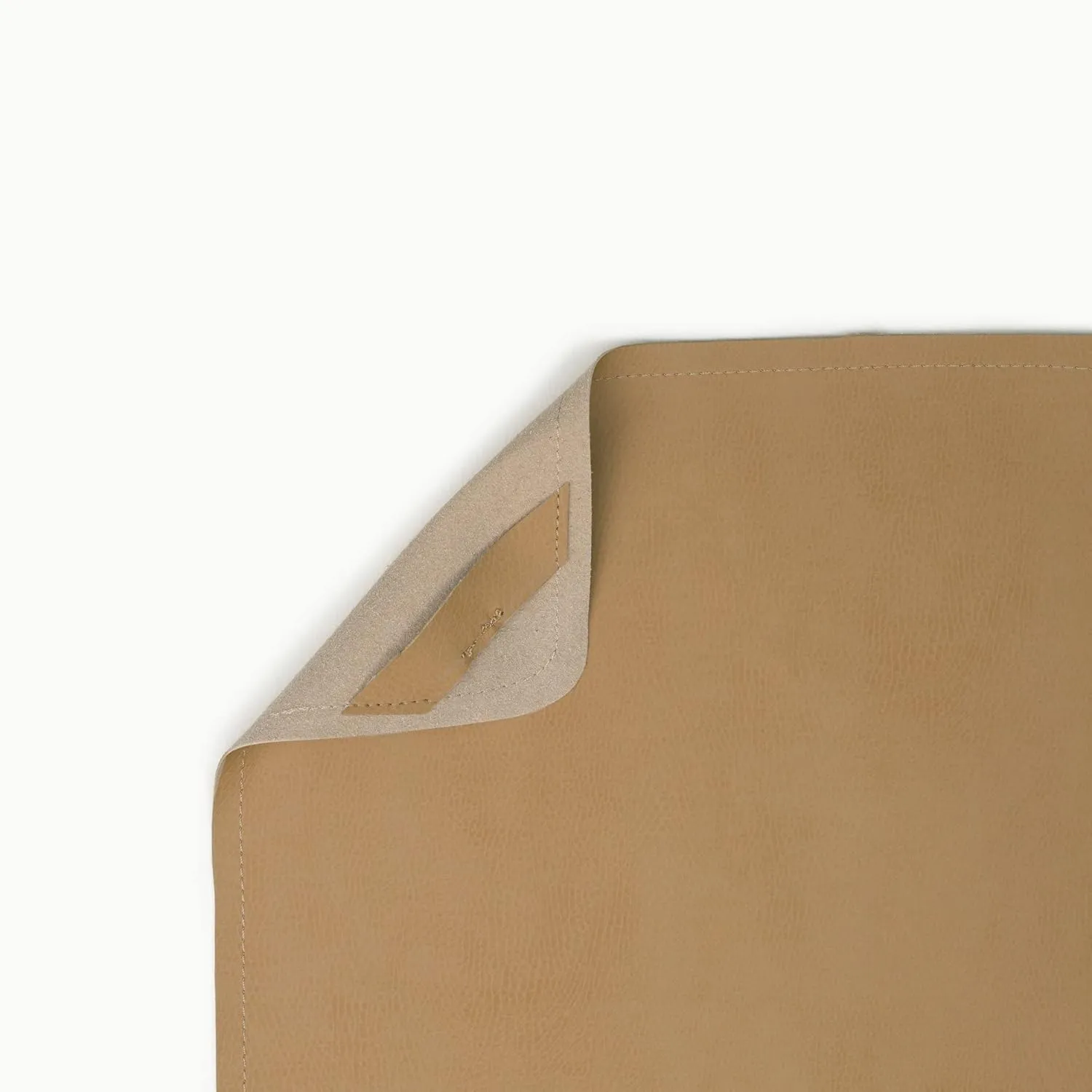 Gathre Wipeable Baby Changing Mat, Made of Premium, Soft, Water-Resistant Vegan Leather, Foldable Playmat for Babies, Home Nursery or Travel Use - Camel