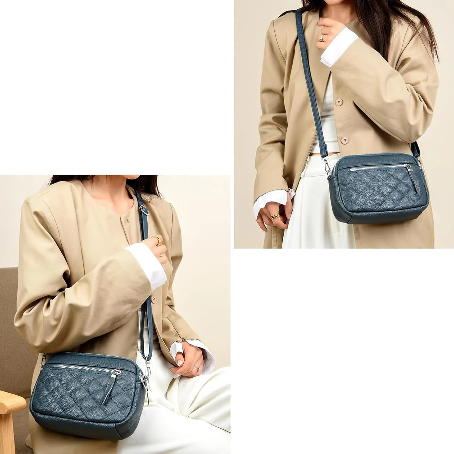Genuine Leather Crossbody Purses for Women Small Crossbody Shoulder Handbags Clutch Purse