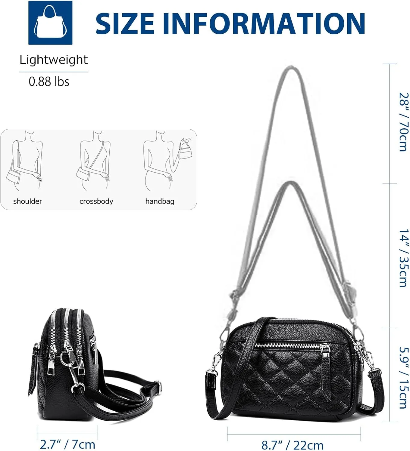 Genuine Leather Crossbody Purses for Women Small Crossbody Shoulder Handbags Clutch Purse