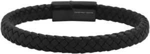 Geoffrey Beene Men's Braided Genuine Leather Bracelet with Stainless Steel Closure