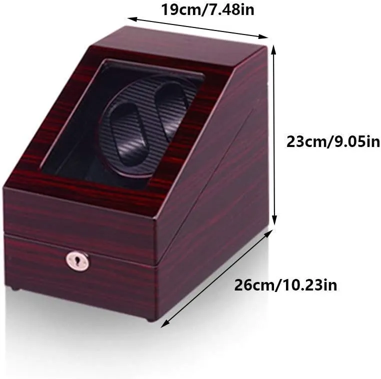 GeRRiT Automatic Watch Winder Box for 2 Watches   3 Storage, 4 Rotation Mode Setting, Extremely Silent Motor, Wood Shell Piano Paint Exterior Watch Winder
