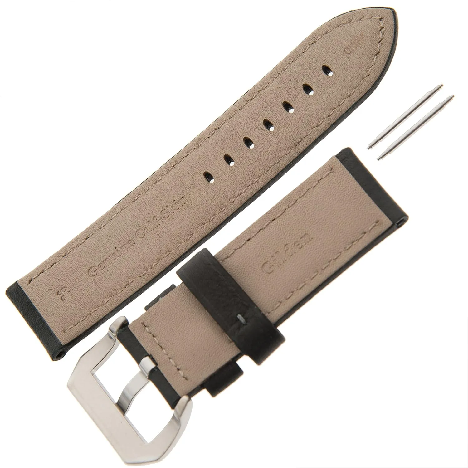Gilden 22-26mm Gents Water-Resistant Leather Watch Strap WRBAND, fits Panerai watches