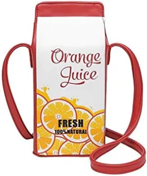 Girls Fruits Banana Strawberry Milk Box CrossBody Small Purse Bag Women Phone Wallet Handbag Shoulder Bags