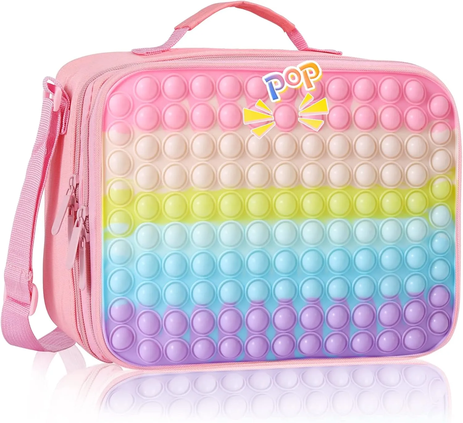 Girls Lunch Boxes for School, Pop Lunch Box for Girls, Valentines Gifts Insulated Lunch Box for Kids,Office School Supplies Leakproof Cooler Lunch Box