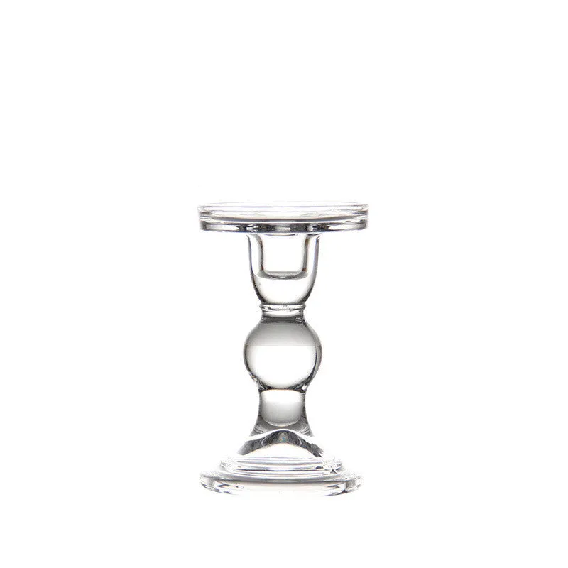 Glass Candle Holders Set of 3 for Wedding or Home Decoration