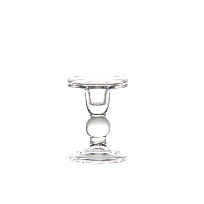 Glass Candle Holders Set of 3 for Wedding or Home Decoration