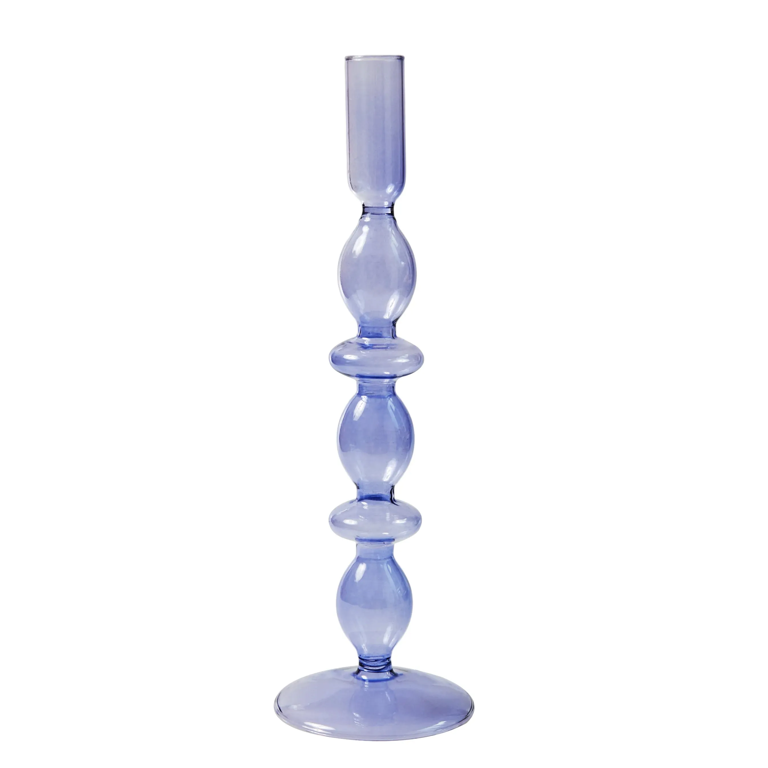 Glass Candlesticks Lilac Candle Holders