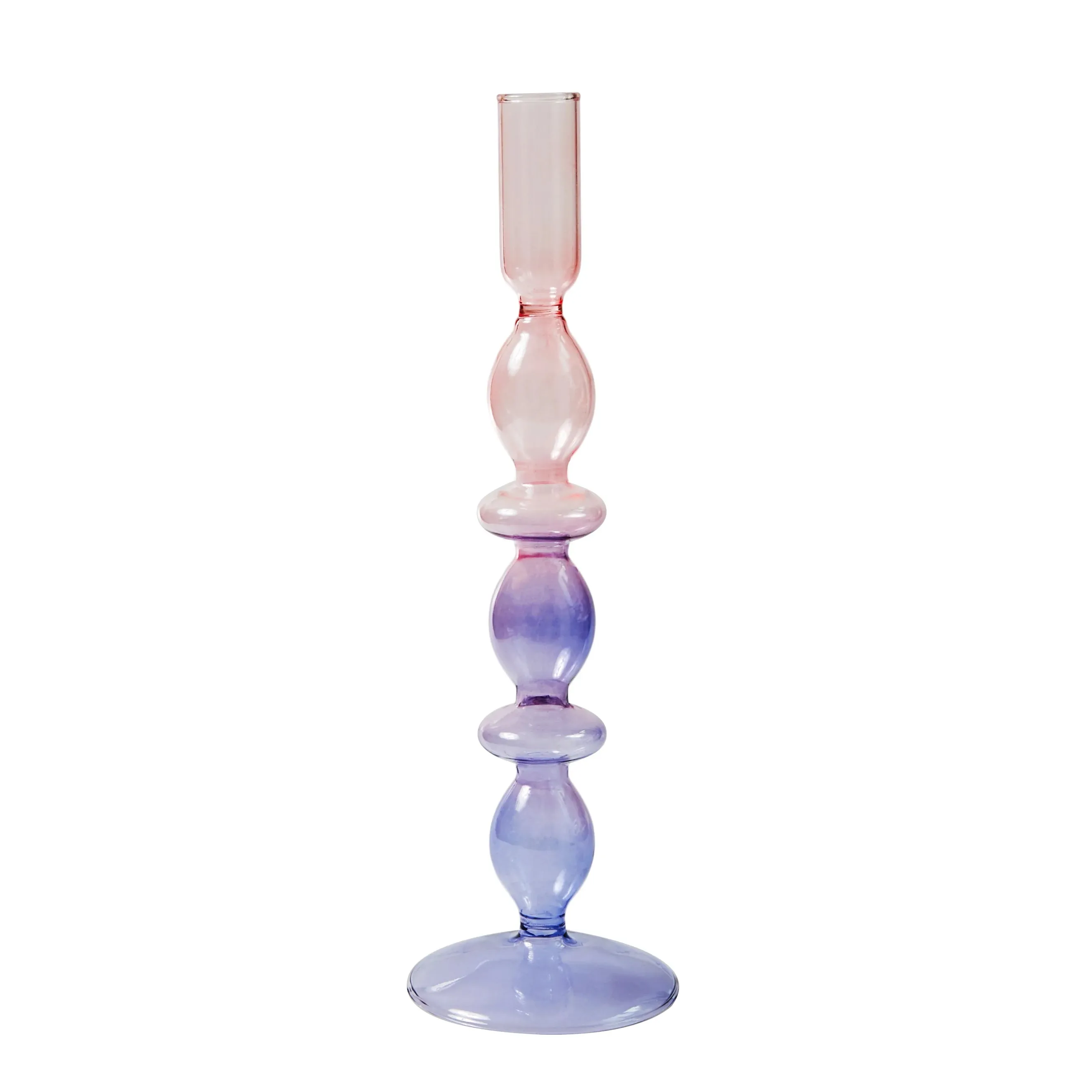 Glass Candlesticks Lilac Candle Holders