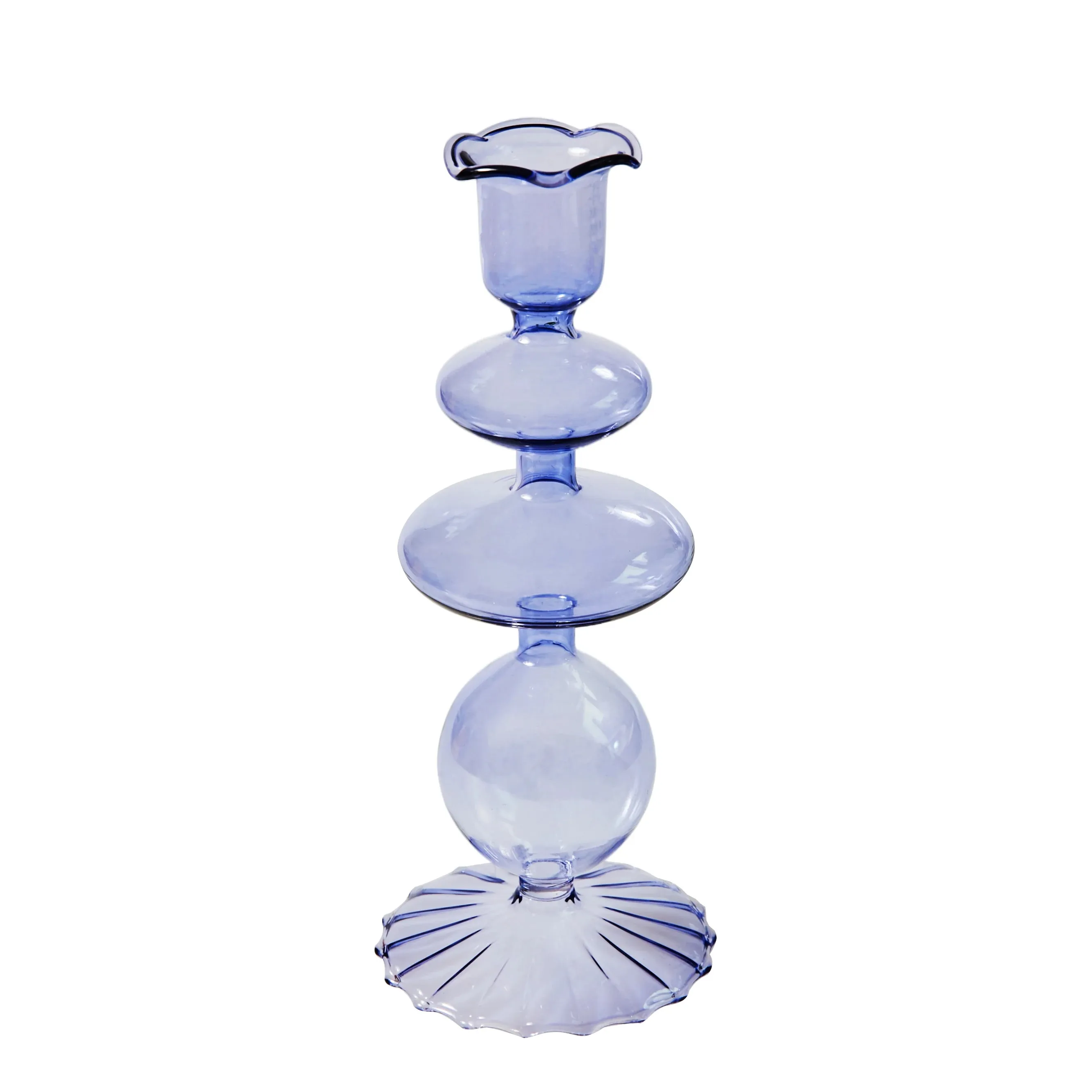 Glass Candlesticks Lilac Candle Holders
