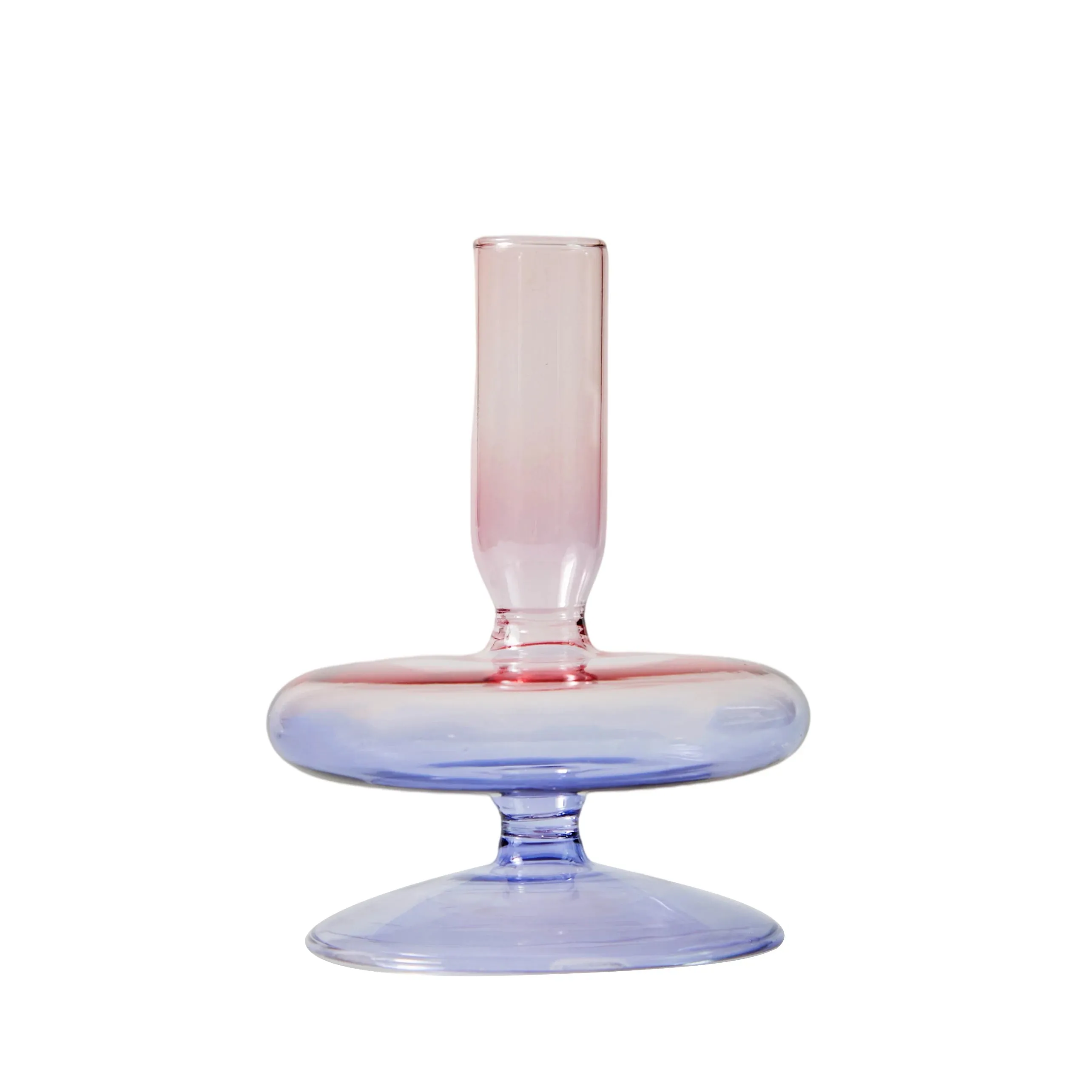Glass Candlesticks Lilac Candle Holders