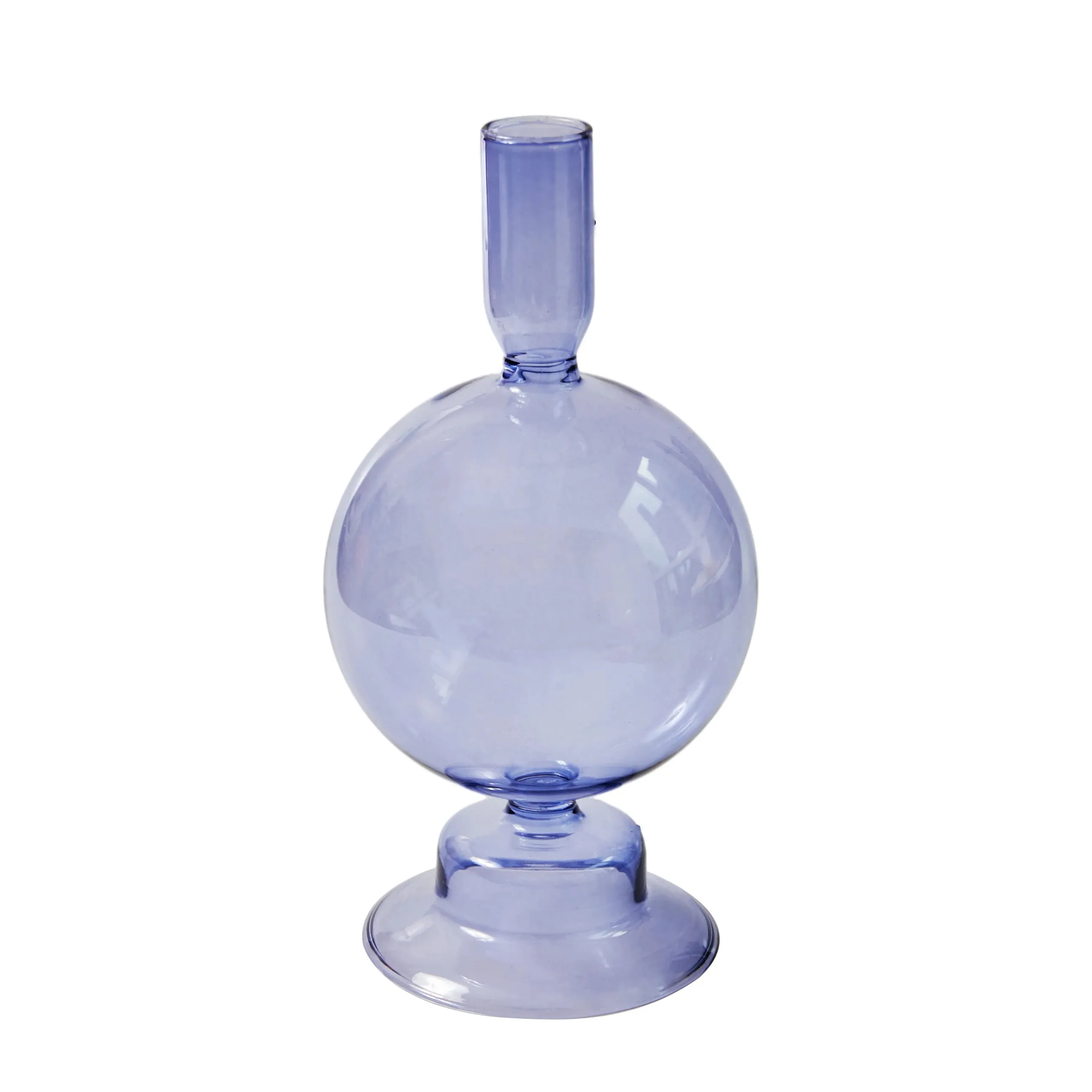 Glass Candlesticks Lilac Candle Holders