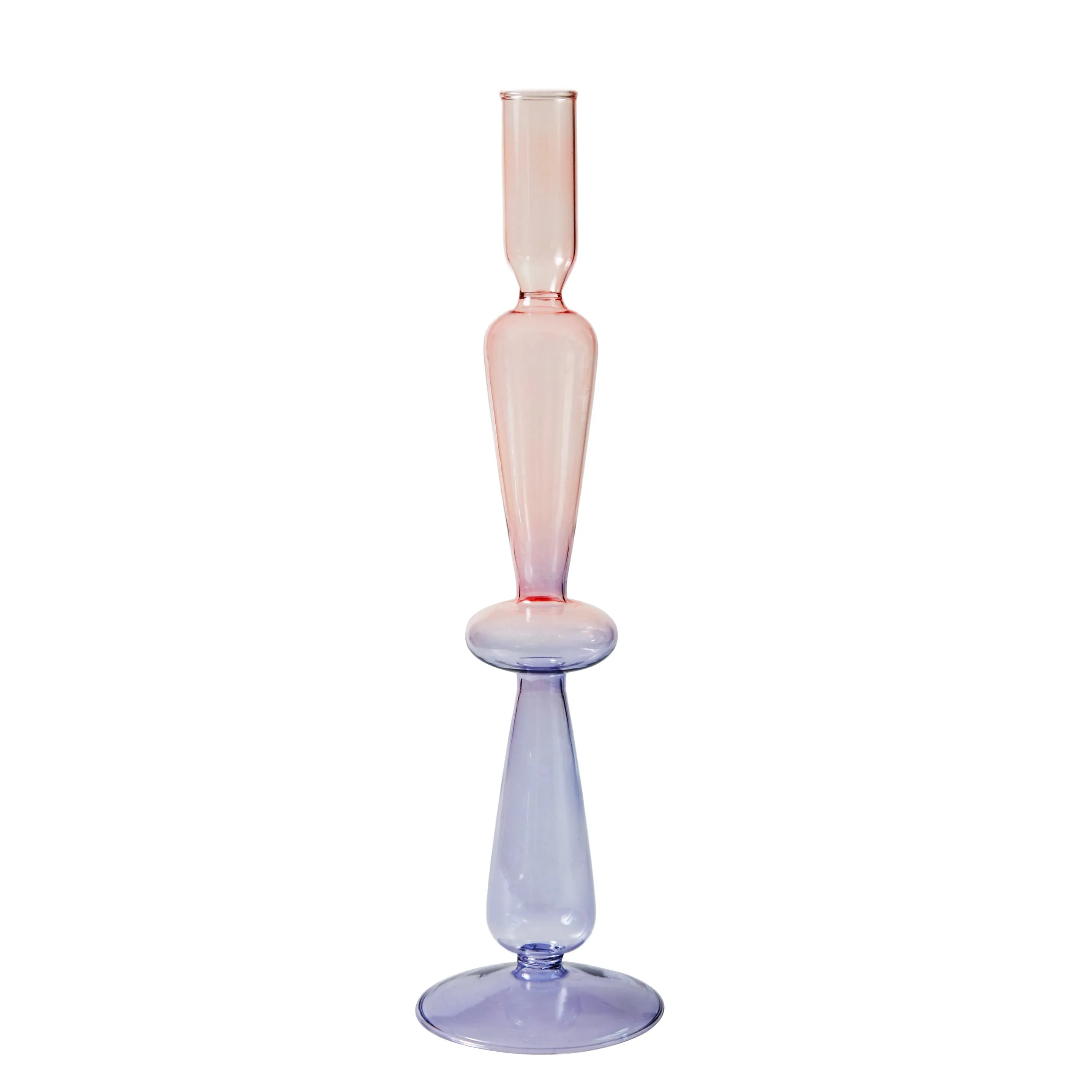 Glass Candlesticks Lilac Candle Holders