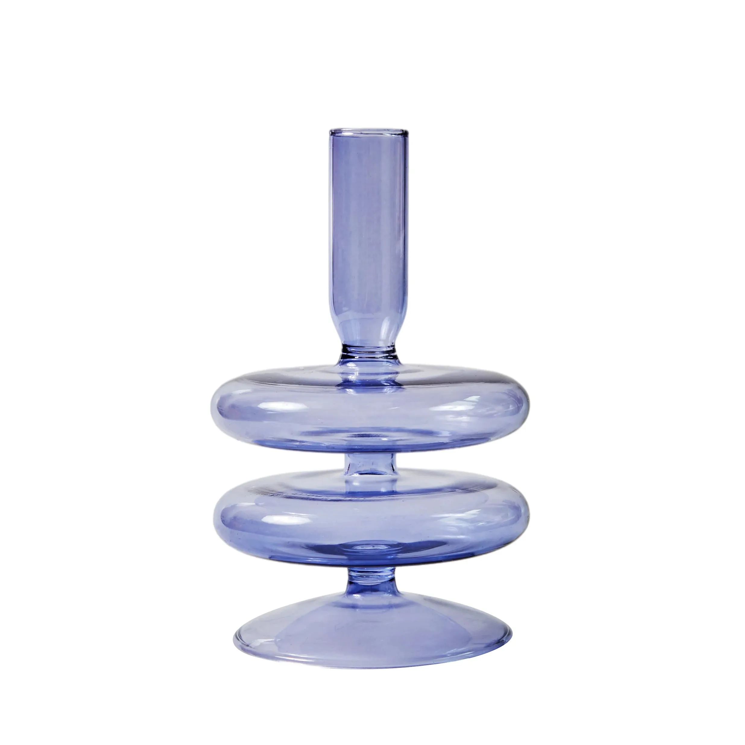 Glass Candlesticks Lilac Candle Holders