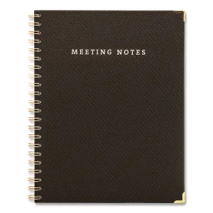 Global Printed Products Meeting Notes Book, Space for Up to 159 Meetings, Meeting-Minutes/Notes Format, Black/Gold Cover, (80) 11 x 8.5 Sheets