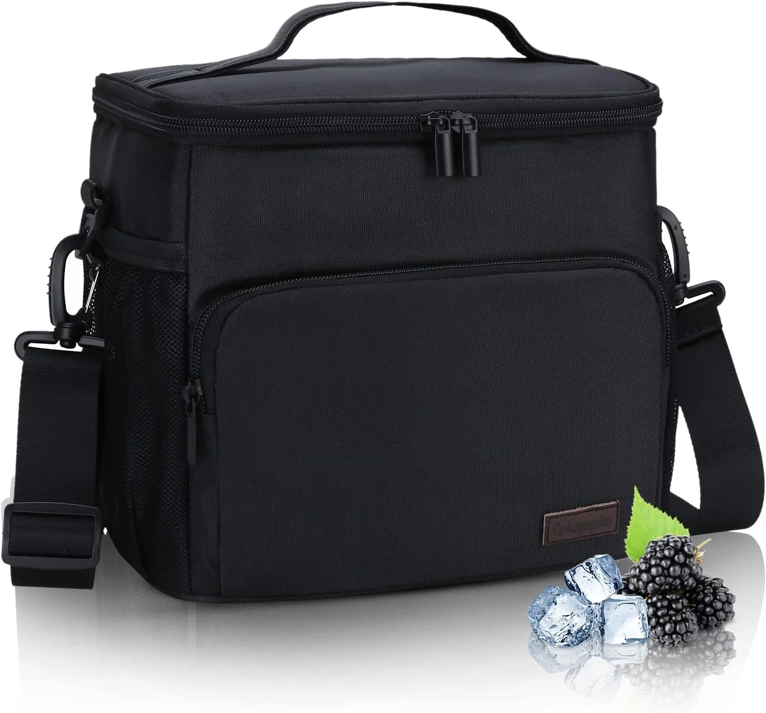 Gloppie Lunch Box for Men Women Insulated Lunch Bag Reusable Lunch Cooler Bag, Black