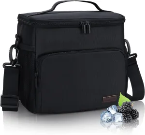 Gloppie Lunch Box for Men Women Insulated Lunch Bag Reusable Lunch Cooler Bag, Black