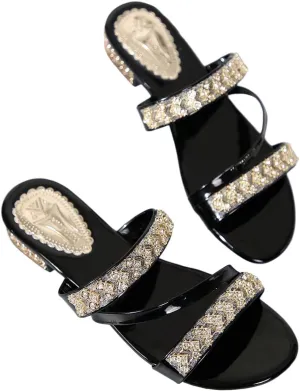 GORGLITTER Women's Gold Strappy Wedge Sandals 2025 Dressy Summer Sparkly Shoes