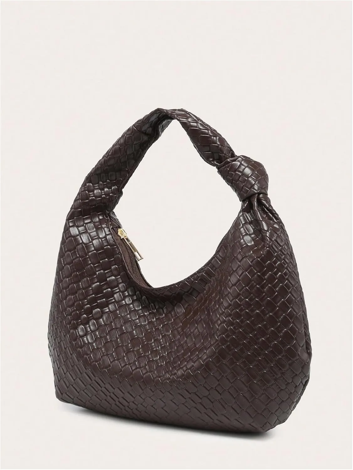 GORGLITTER Women's Hobo Purses Woven Purse Knot Leather Tote Bag
