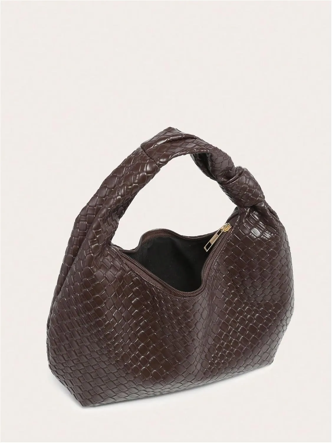 GORGLITTER Women's Hobo Purses Woven Purse Knot Leather Tote Bag